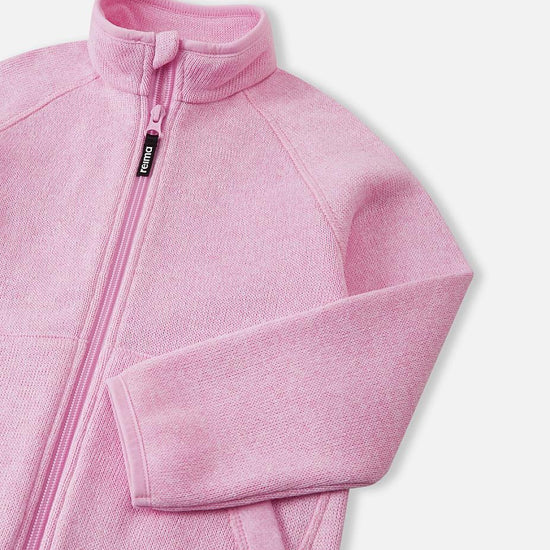 Veste polaire Reima Hopper pour enfants Light Heather : vue détaillée du col et des manches
