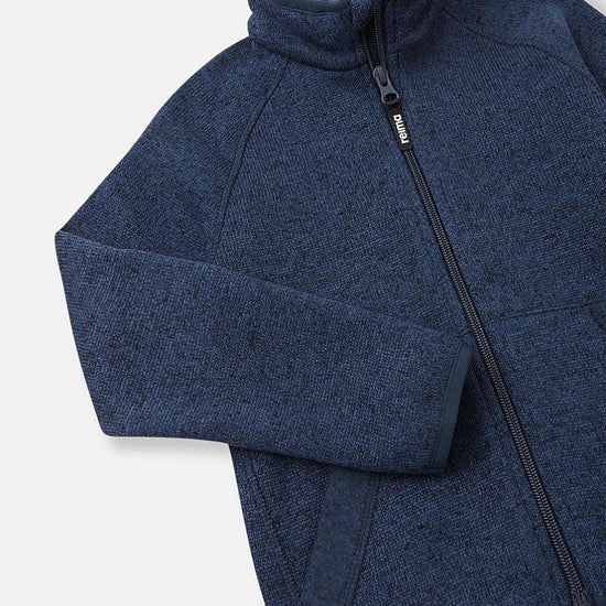 Veste polaire Reima Hopper pour enfants, bleu jean – Vue détaillée de la manche