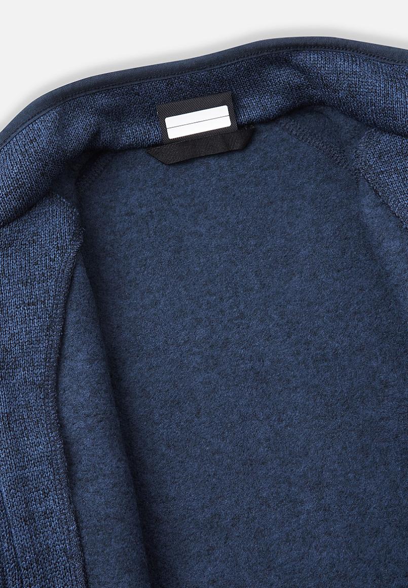 Veste polaire Reima Hopper pour enfants, bleu jean – Vue détaillée du col