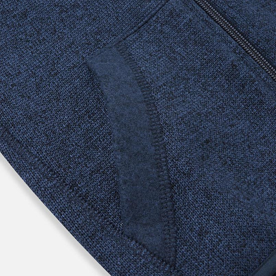 Veste polaire Reima Hopper pour enfants, bleu jean – Vue détaillée de la fermeture éclair
