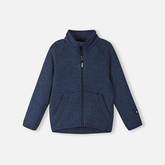 Veste polaire Reima Hopper pour enfants, bleu jean, vue de face