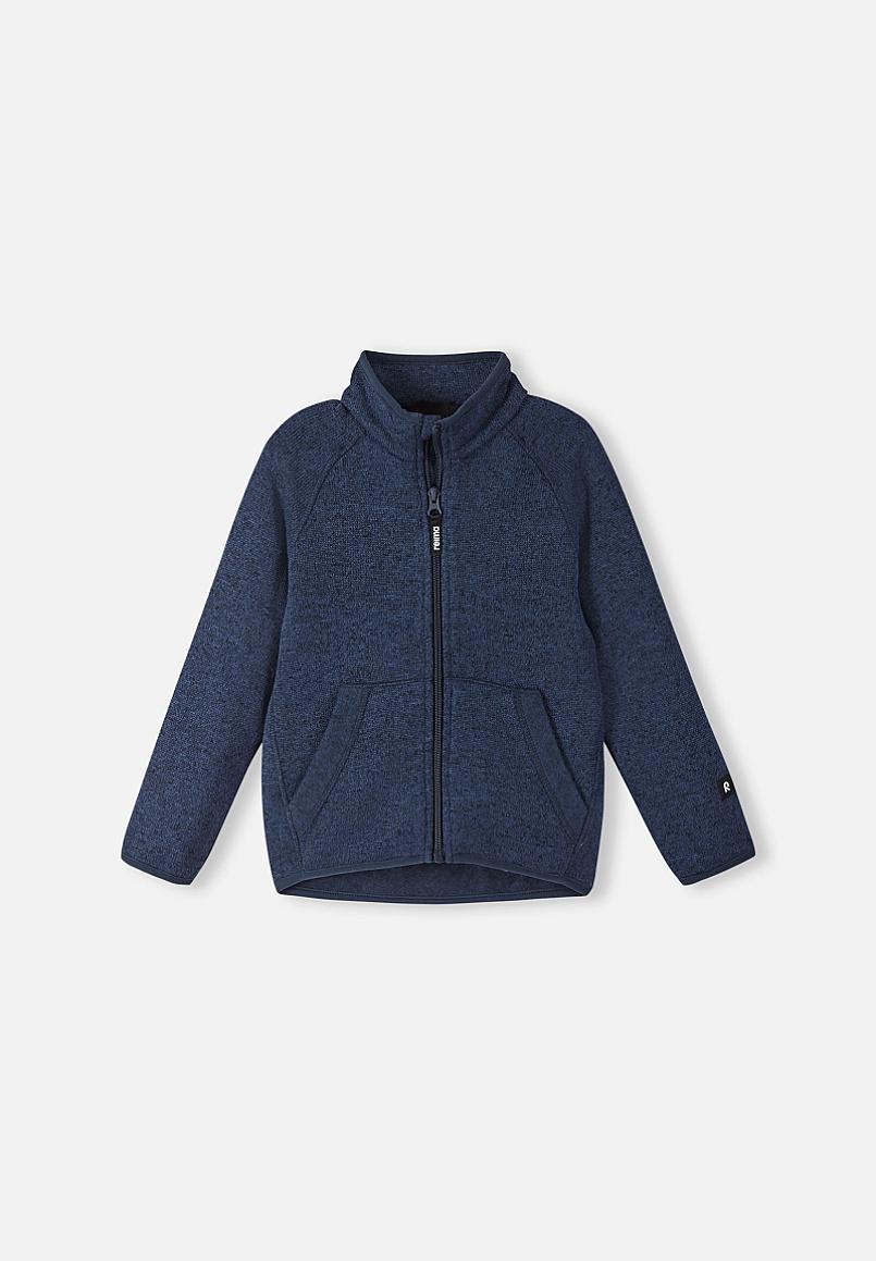 Veste polaire Reima Hopper pour enfants, bleu jean, vue de face