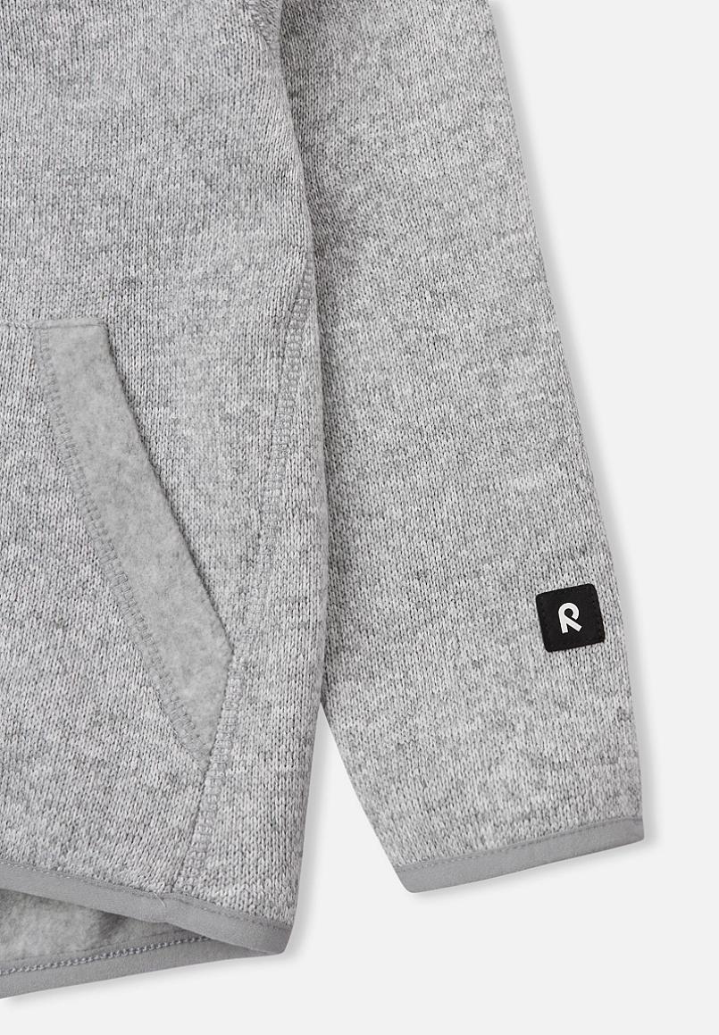 Veste polaire Reima Hopper pour enfants, gris chiné – Vue détaillée de la poche