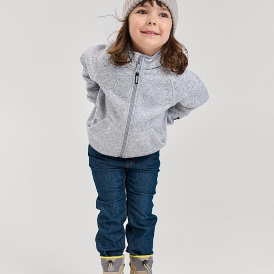 Veste polaire Reima Hopper pour enfants, gris chiné – Vue détaillée de l'ourlet
