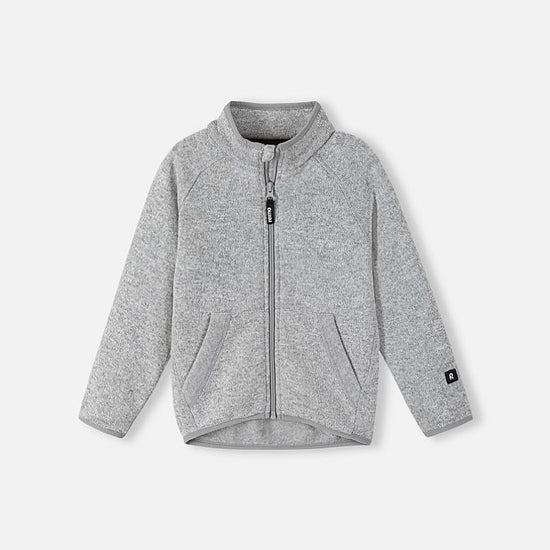 Veste polaire Reima Hopper pour enfants, gris chiné – Vue de face