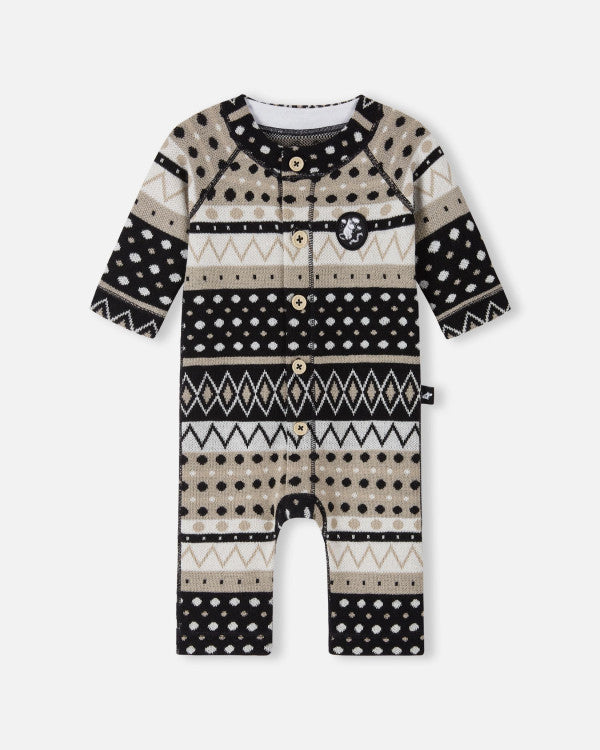 Combinaison en laine Reima Moomin Mysig pour bébé, noire – Photo de présentation (face avant)