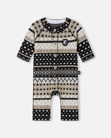 Combinaison en laine Reima Moomin Mysig pour bébé, noire – Photo de présentation (face avant)