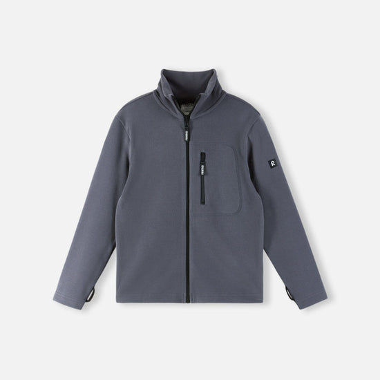 Reima Iisisti Kids' Soft Black Fleece Jacket – Front View (Packshot)
