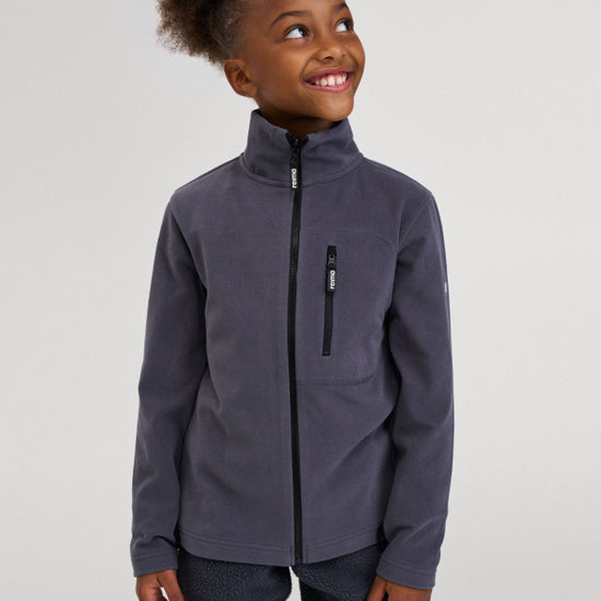 Reima Iisisti Kids' Soft Black Fleece Jacket – Studio Shot