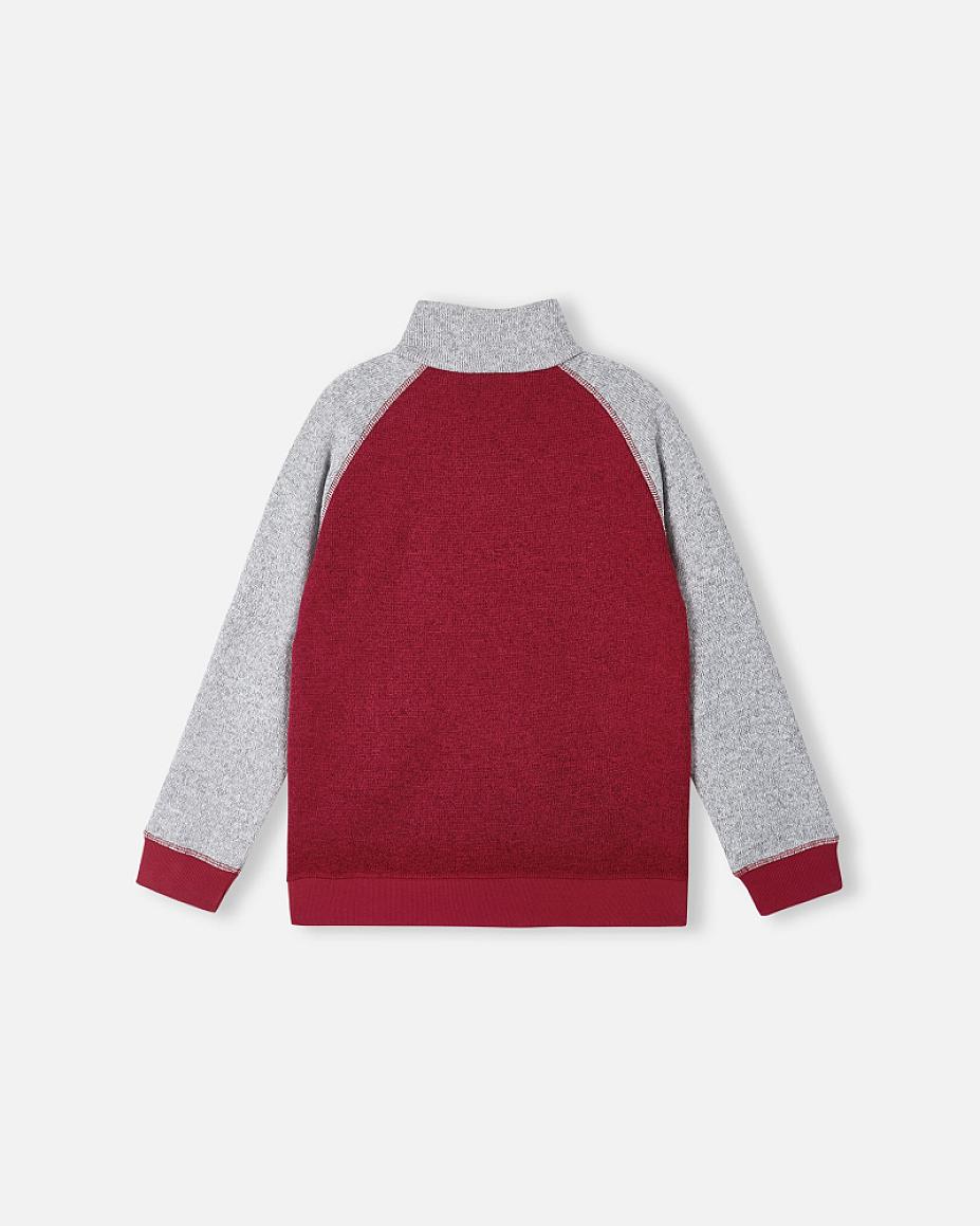 Reima Neulomus Kids' Fleece Jacket, Cranberry – Packshot (Back View)