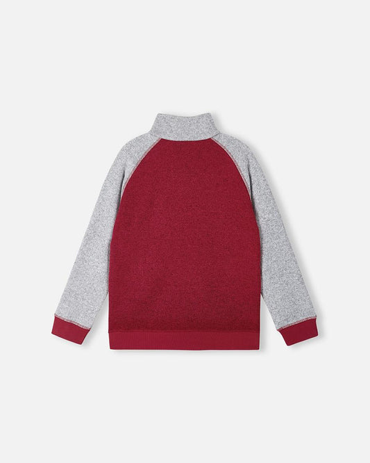 Chaqueta polar Reima Neulomus para niños, color arándano – Foto de producto (vista trasera)