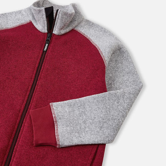 Reima Neulomus Kids' Fleece Jacket, Cranberry – Detail View 1
