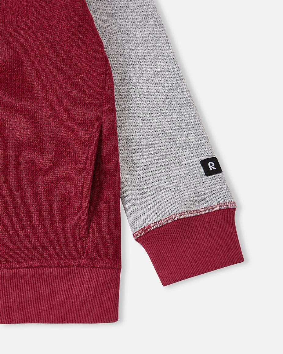 Reima Neulomus Kids' Fleece Jacket in Cranberry – Detail View 2