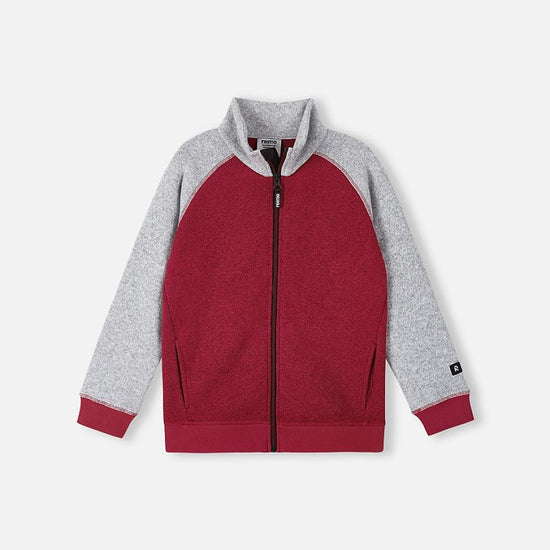 Reima Neulomus Kids' Fleece Jacket, Cranberry – Front View (Packshot)