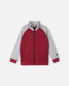 Reima Neulomus Kids' Fleece Jacket, Cranberry – Front View (Packshot)