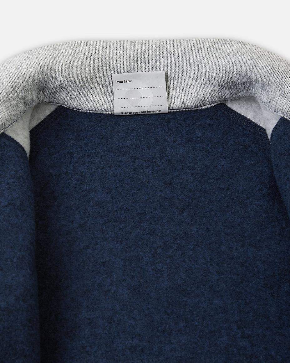 Reima Neulomus Kids' Fleece Jacket, Navy – Detail View 3