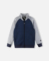 Reima Neulomus Kids' Fleece Jacket, Navy – Packshot (Front View)