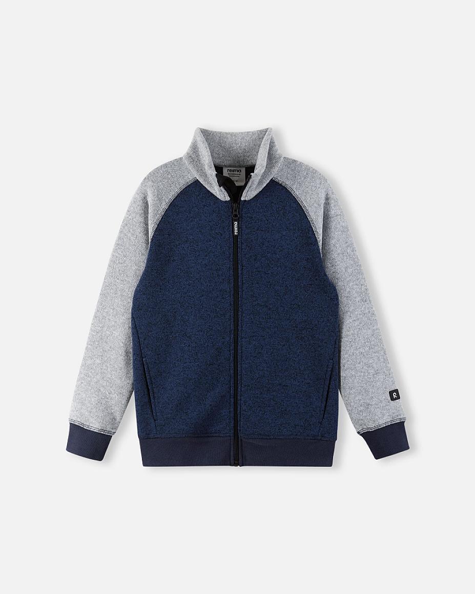 Reima Neulomus Kids' Fleece Jacket, Navy – Packshot (Front View)