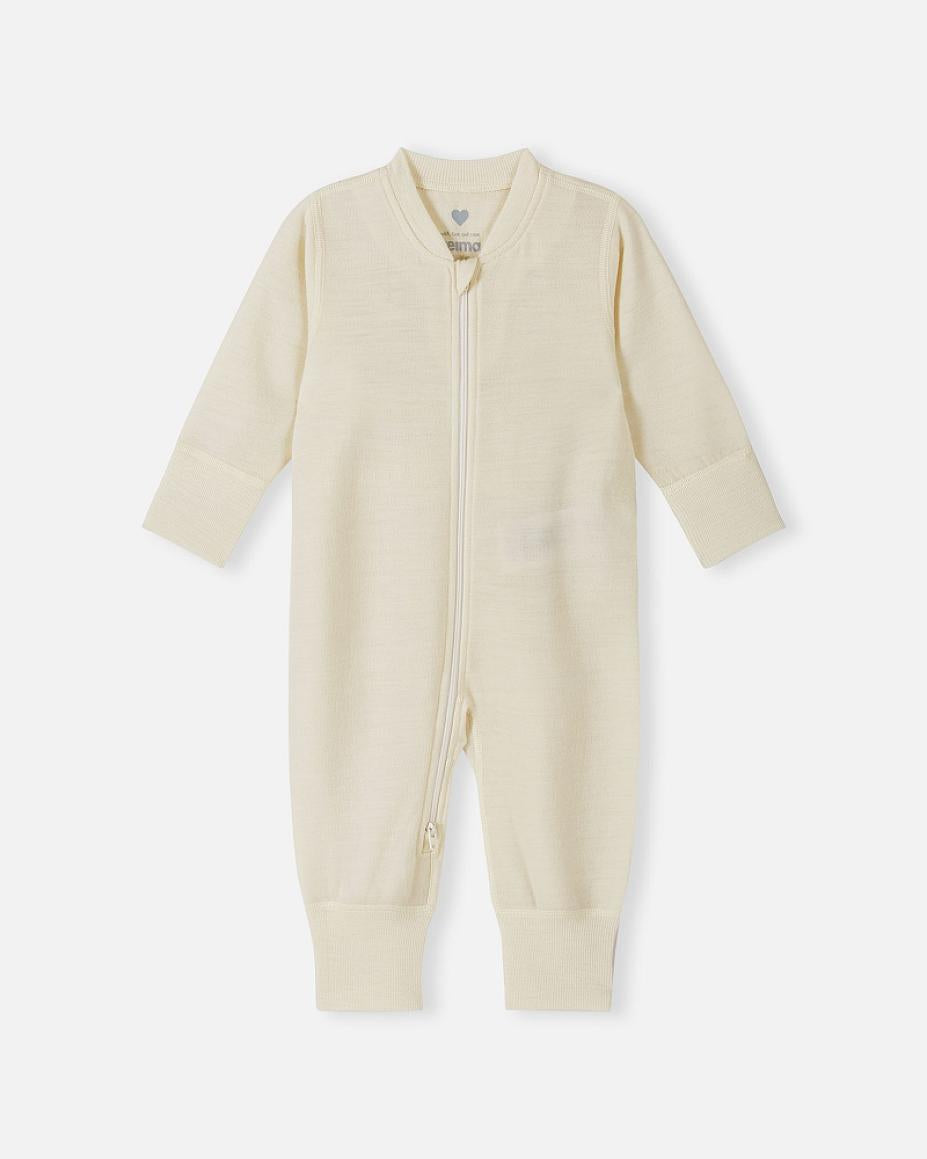 Reima Syliin Baby Merino Wool Onesie in Off-White – Front View