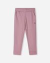 Pantaloni da jogging in pile Reima Nasta per bambini, grigio e rosa – Foto del prodotto (vista frontale)
