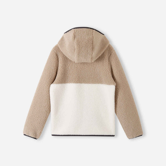 Giacca in pile Teddy Reima Muhkea per bambini, color beige terra – Foto del prodotto (retro)