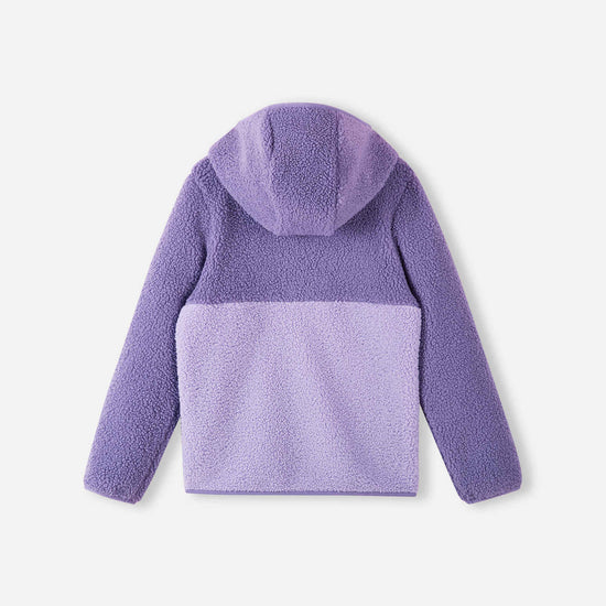 Giacca in pile Teddy Reima Muhkea per bambini, colore Misty Violet – Foto del prodotto (retro)