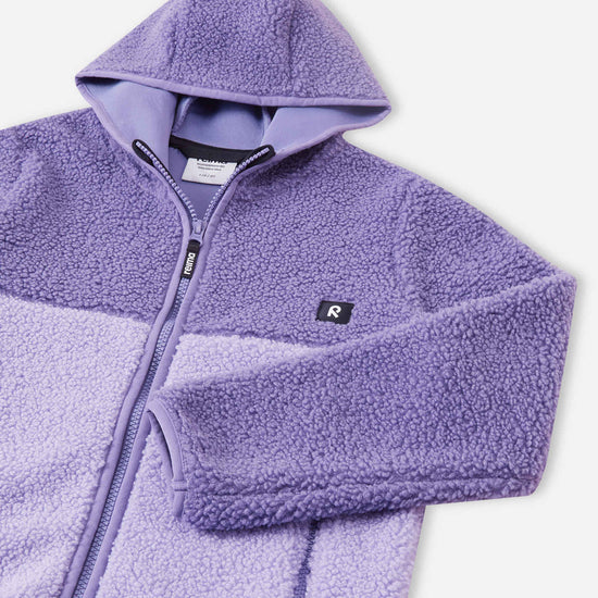Giacca in pile Teddy Reima Muhkea per bambini, colore Misty Violet – Dettagli prodotto