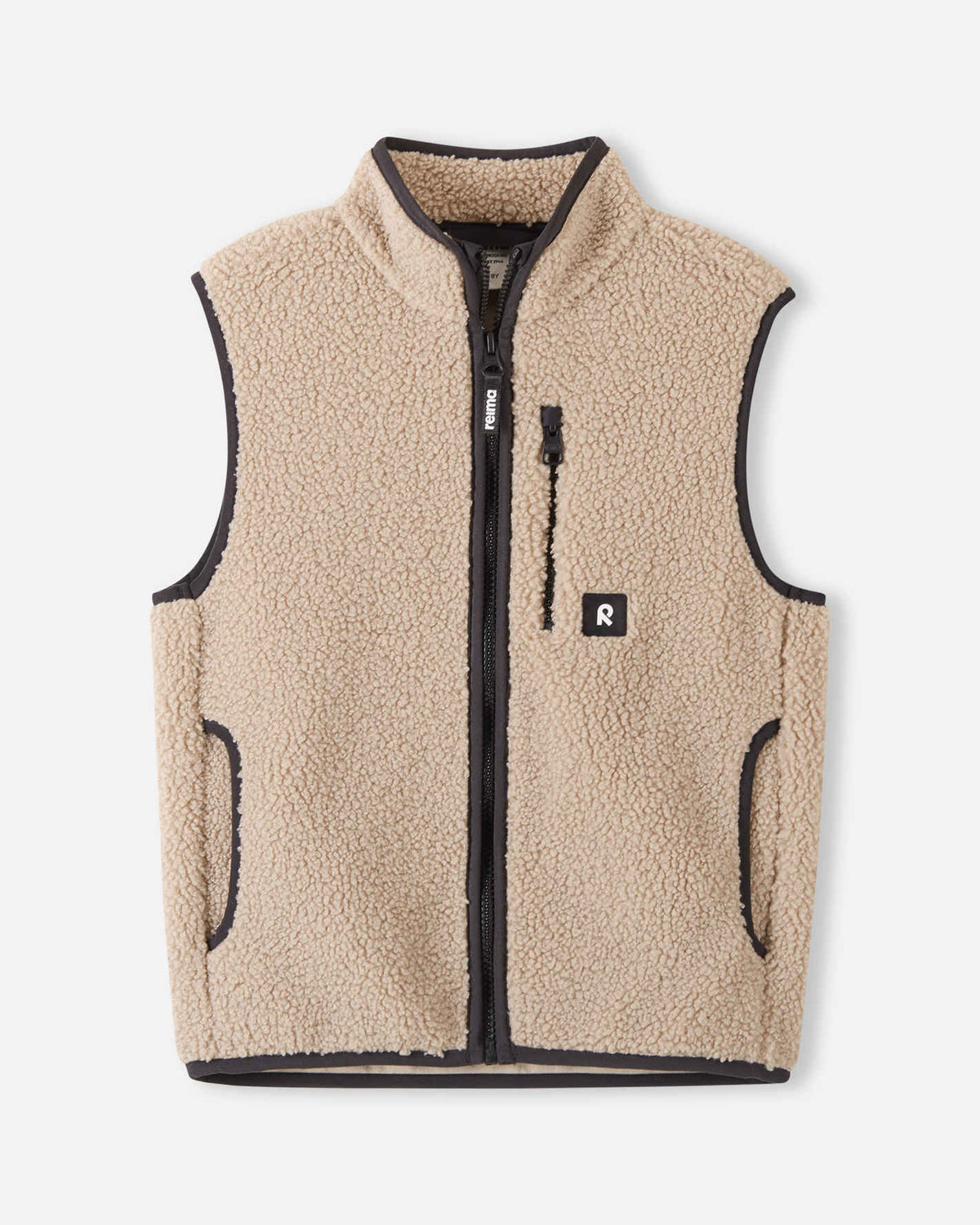 Reima Tupa fleecevest voor kinderen, Earthy Beige – vooraanzicht
