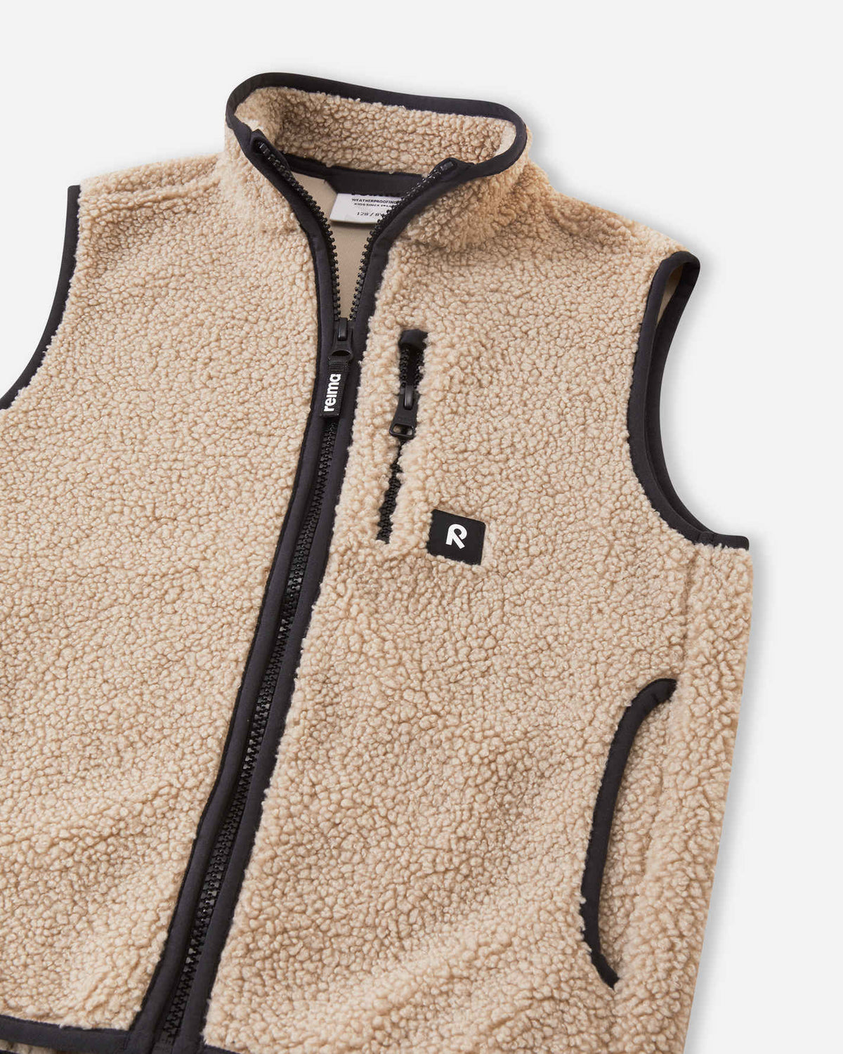 Reima Tupas fleecevest voor kinderen, Earthy Beige – zijaanzicht