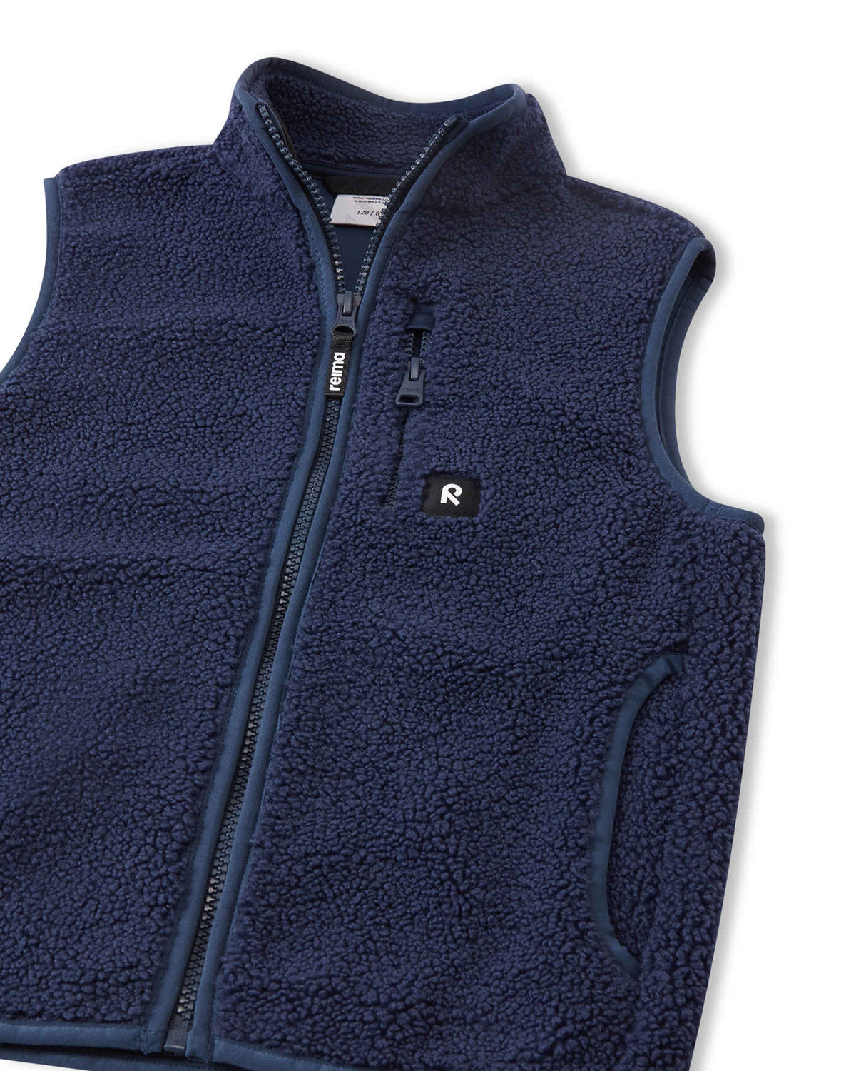 Reima Tupa fleecevest voor kinderen, marineblauw – zijaanzicht