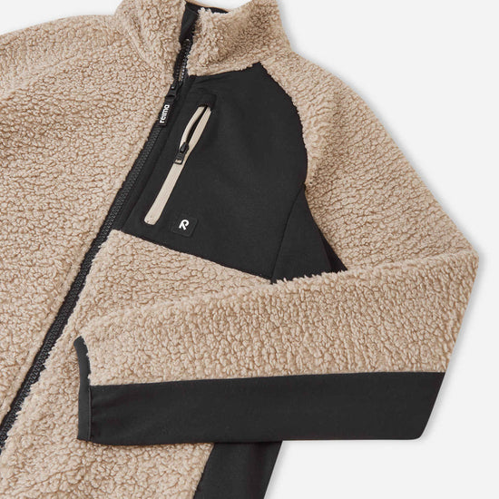 Veste en polaire Teddy Reima Puhku pour enfants – Beige terreux