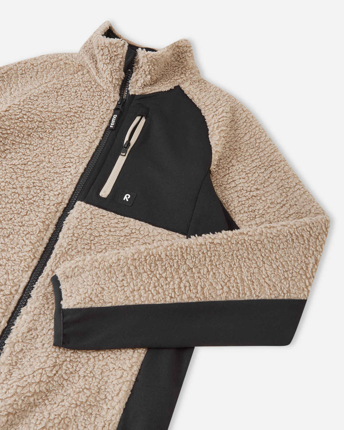 Veste en polaire Teddy Reima Puhku pour enfants – Beige terreux
