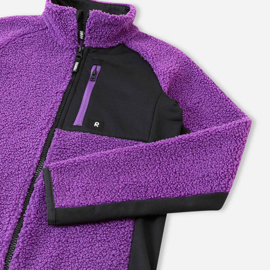 Veste en polaire Teddy Reima Puhku pour enfants – Plum Purple