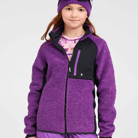 Veste en polaire Teddy Reima Puhku pour enfants – Plum Purple