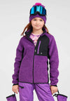 Veste en polaire Teddy Reima Puhku pour enfants – Plum Purple