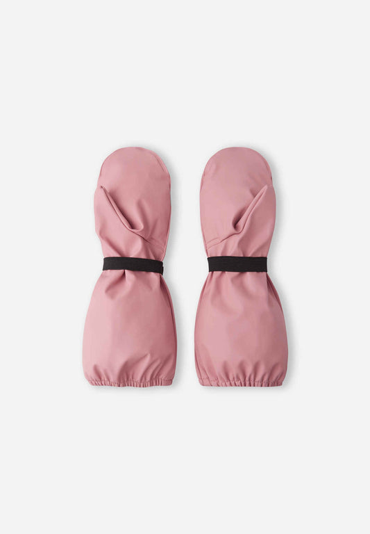 Reima Kura Children's Rain Mittens in Rose Blush – Back View of Product Shot