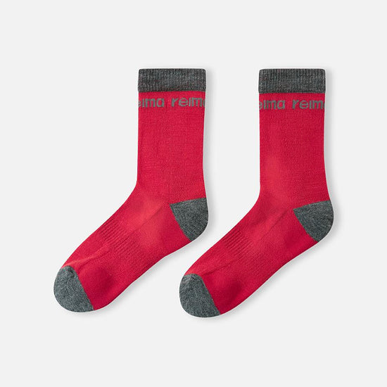 Reima Saapas Wool Socks for Kids, Reima Red – Product Shot (Pair)