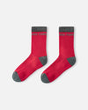 Reima Saapas Wool Socks for Kids, Reima Red – Product Shot (Pair)