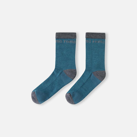 Reima Saapas Wool Socks for Kids, Dark Teal – Packshot (Pair)