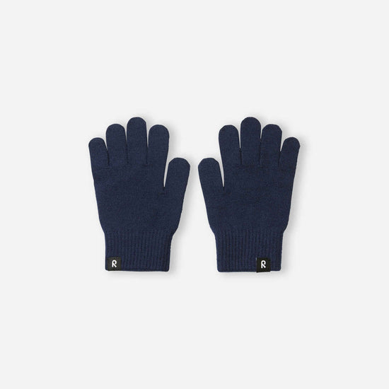 Reima Sormin merino-vingerhandschoenen voor kinderen, marineblauw – Packshot voorkant