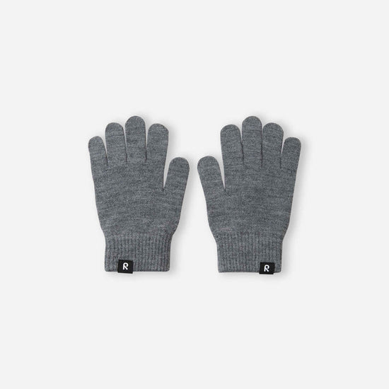 Reima Sormin merino-vingerhandschoenen voor kinderen, gemêleerd grijs – Packshot voorkant