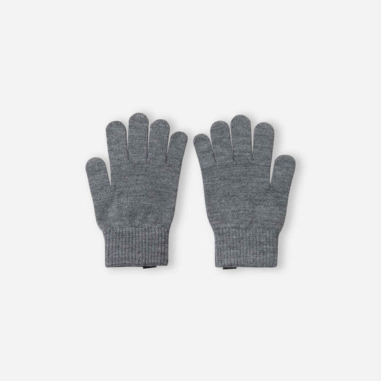 Reima Sormin merino-vingerhandschoenen voor kinderen, gemêleerd grijs – Packshot achterkant
