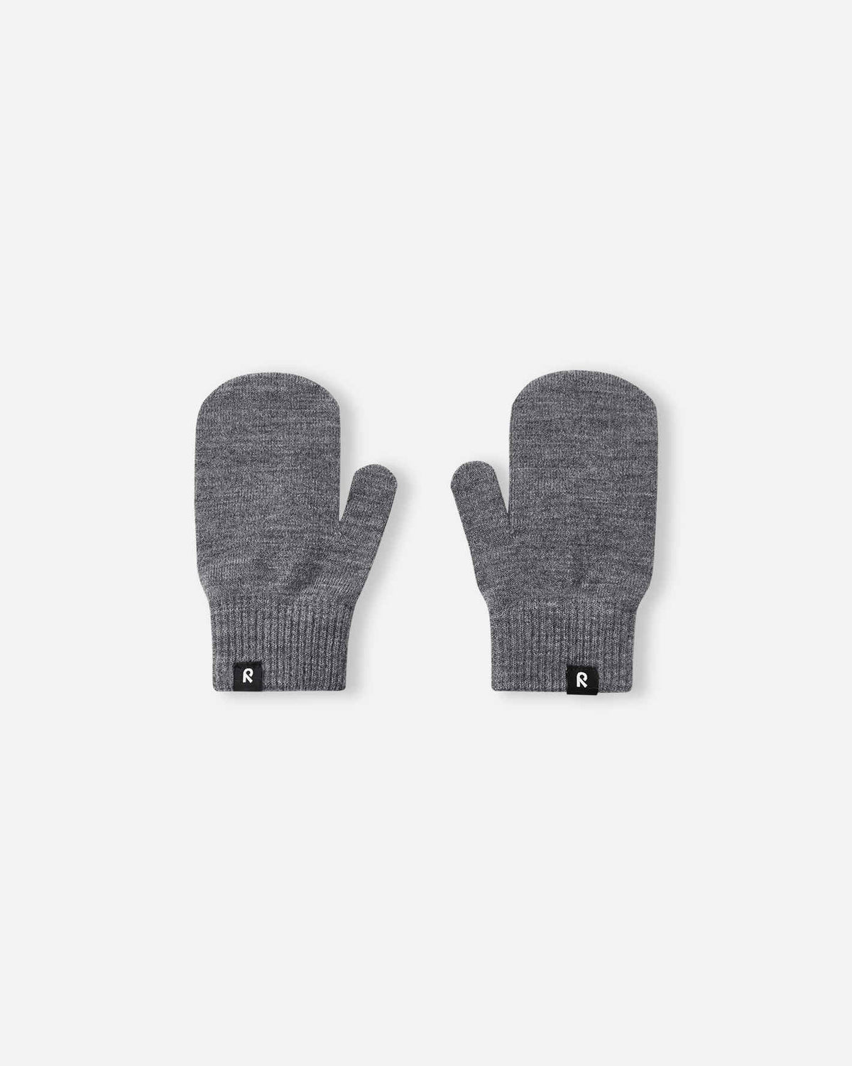 Guanti senza dita Reima Sumppu in lana merino per bambini, grigio melange – Foto del prodotto (retro)