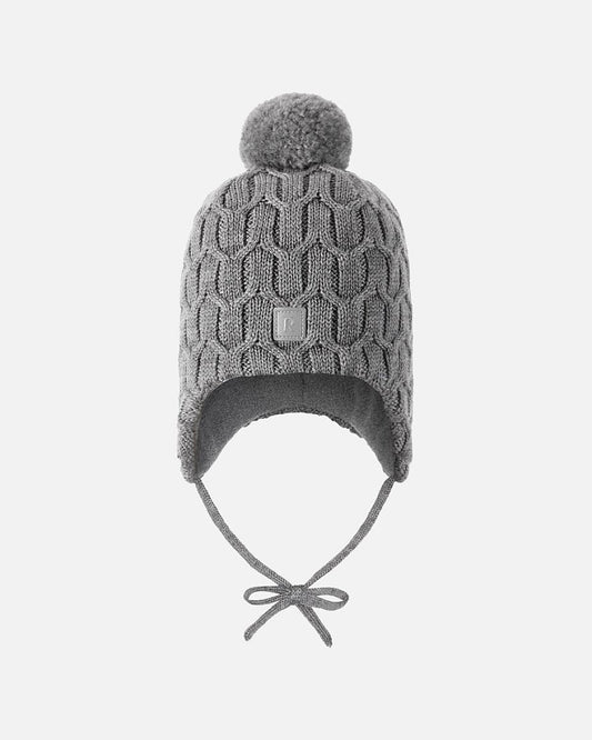 Reima Nunavut Merino-Bindemütze in Melange Grey – Vorderansicht