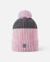 Reima Pilke reflektierende Wollmix-Beanie in Pale Rose – Vorderansicht