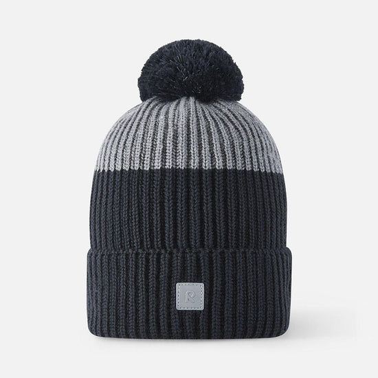 Reima Pilke reflektierende Wollmix-Beanie in Black – Vorderansicht