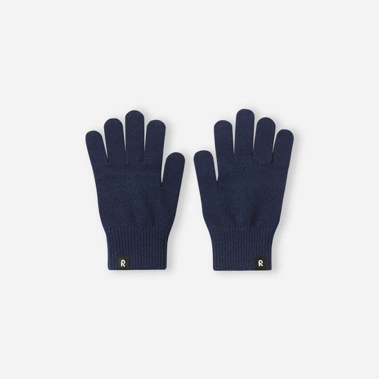 Guanti in maglia Reima Vipatus per bambini, blu navy – Foto del prodotto (lato anteriore)