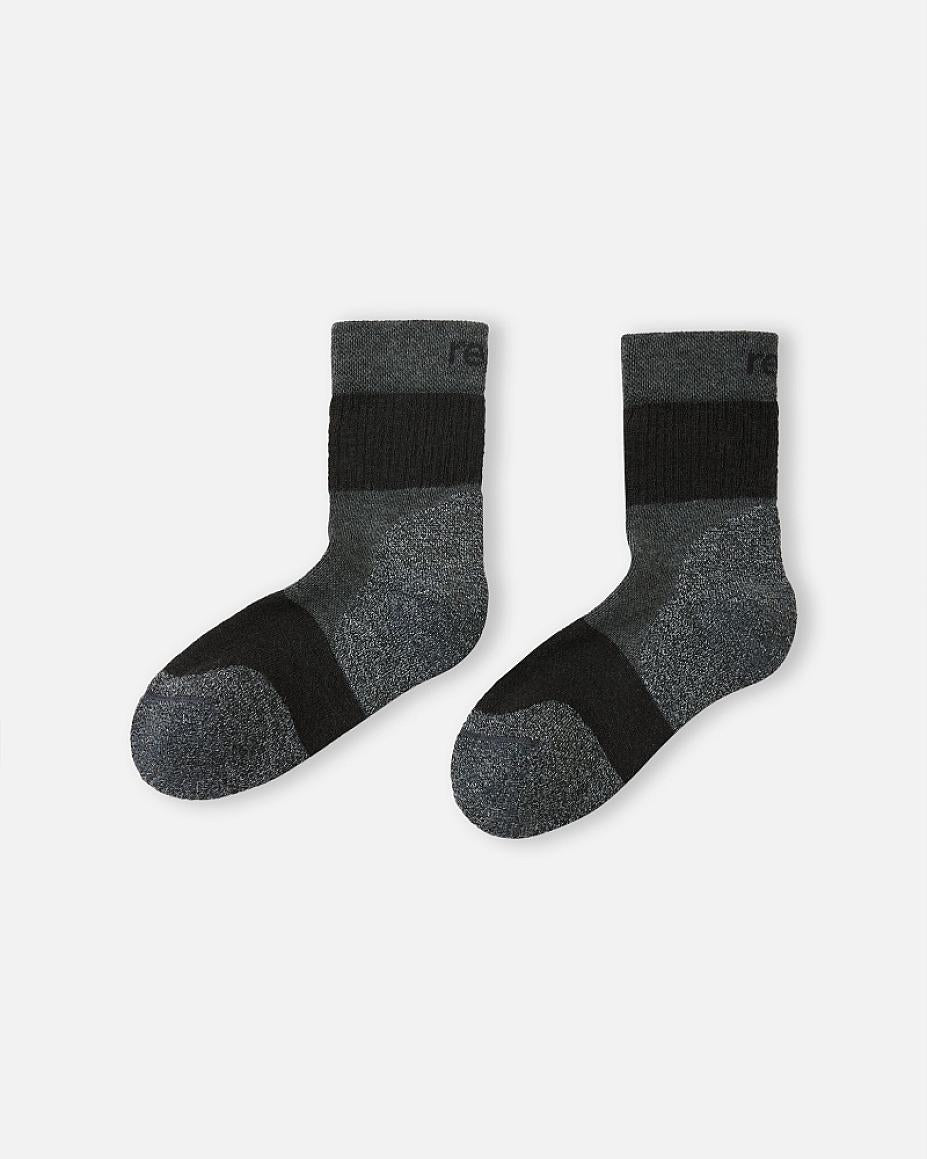 Reima Patikka Wool Socks for Kids, Melange Gray – Packshot (Pair)