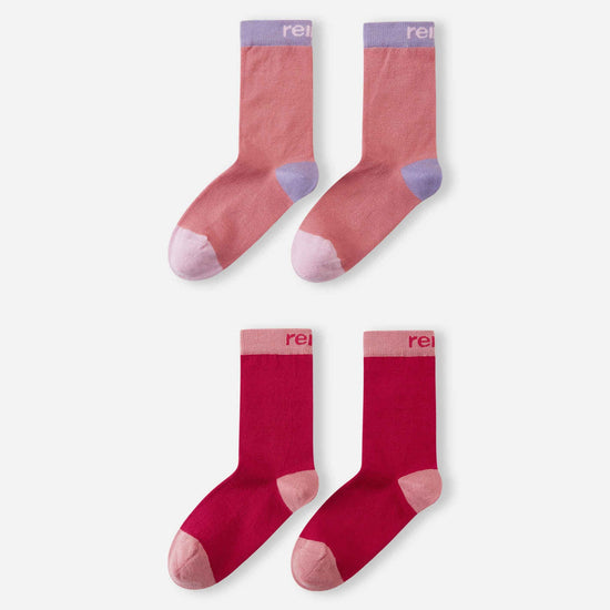 Calzini di lana Reima Parit per bambini, confezione da 2, colore Rose Blush – Packshot 1