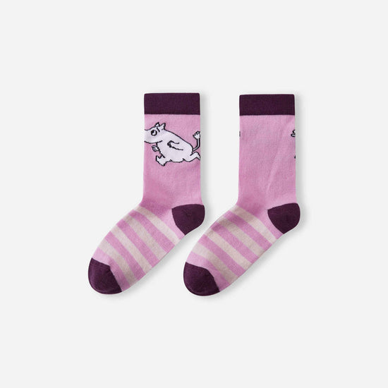 Reima Moomin Randig wollen sokken voor kinderen, grijs-roze – Packshot 1